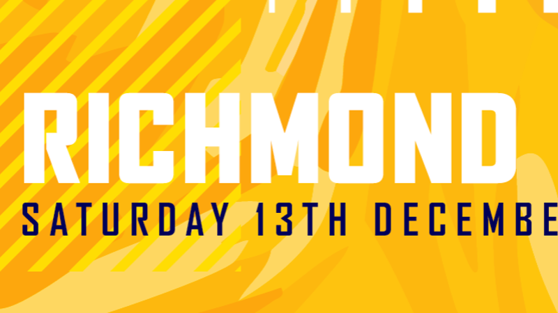 Warriors v Richmond | Saturday 13th Dec | KO 2pm